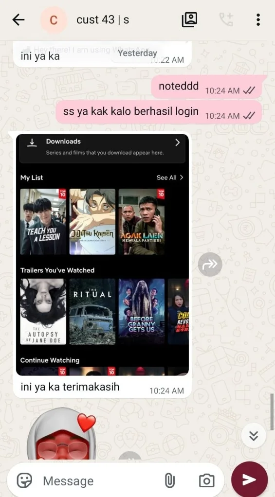 Testimoni Pembelian Netflix All Device