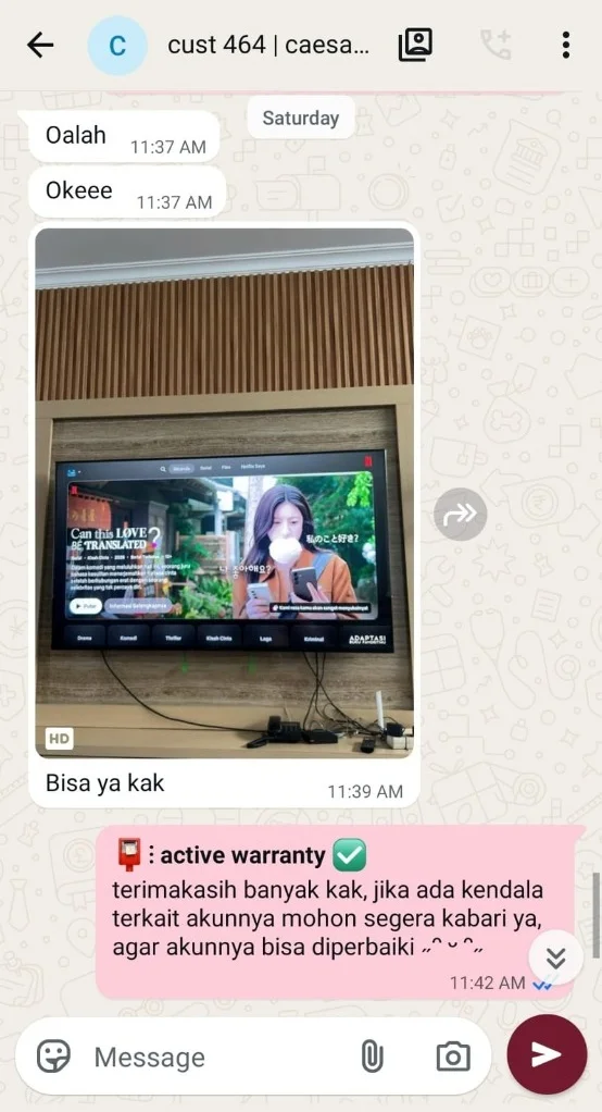 Testimoni Pembelian Netflix All Device